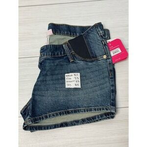 Motherhood Maternity Blue Denim Shorts Elastic Waist Comfort Cute Casual‎ Size 6